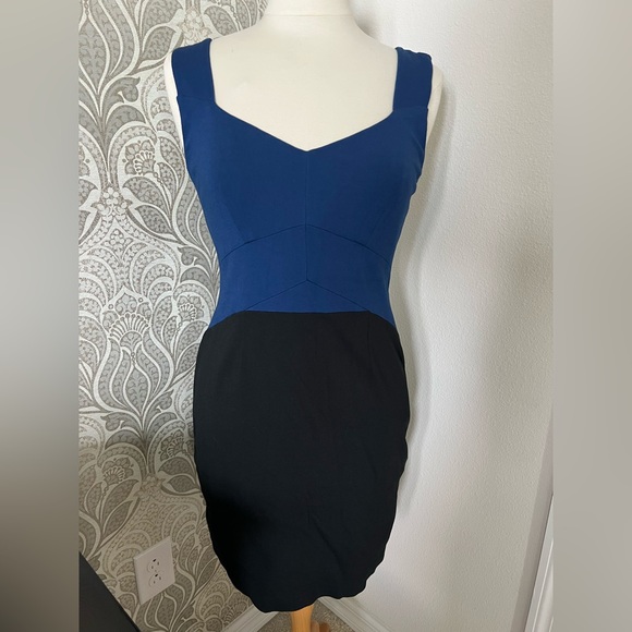 Elegant DKNY Blue and Black Women's Dress size 4 - Picture 1 of 3